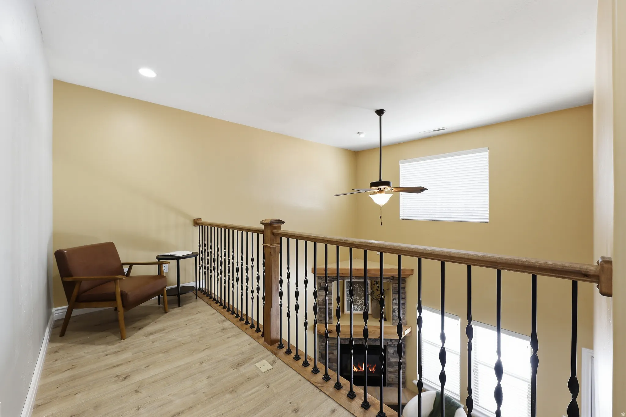 Loft could be used as an office or a reading nook.