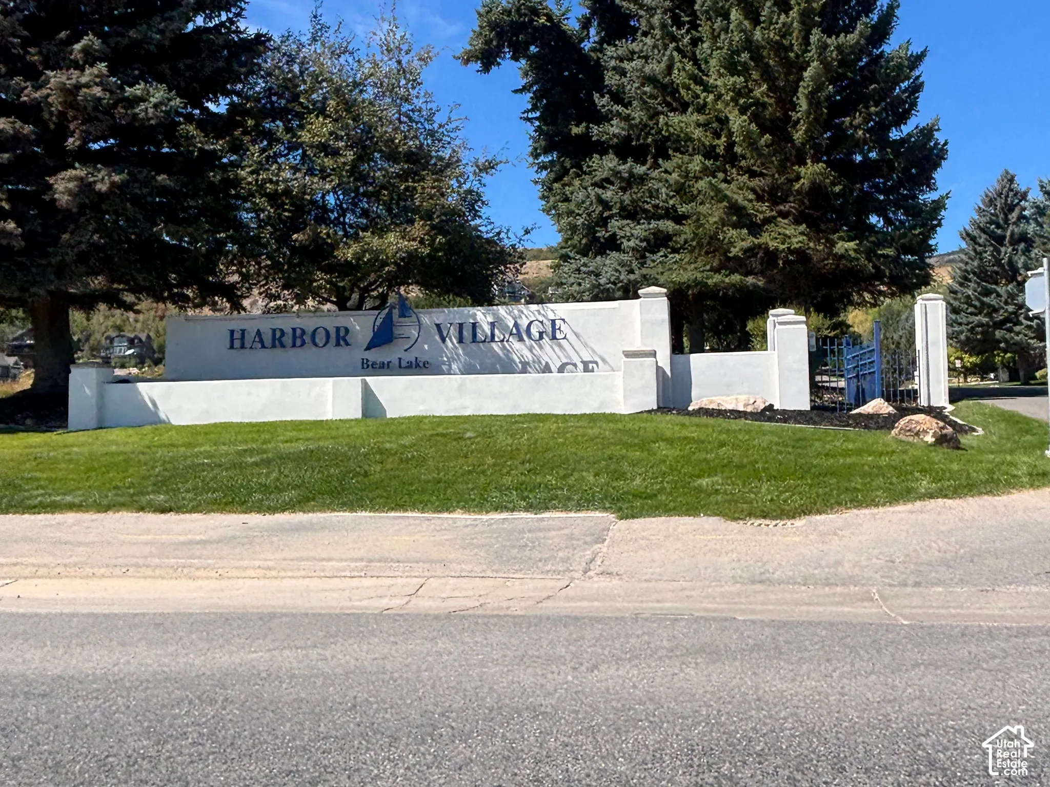 "Harbor Village" community signage entrance to community