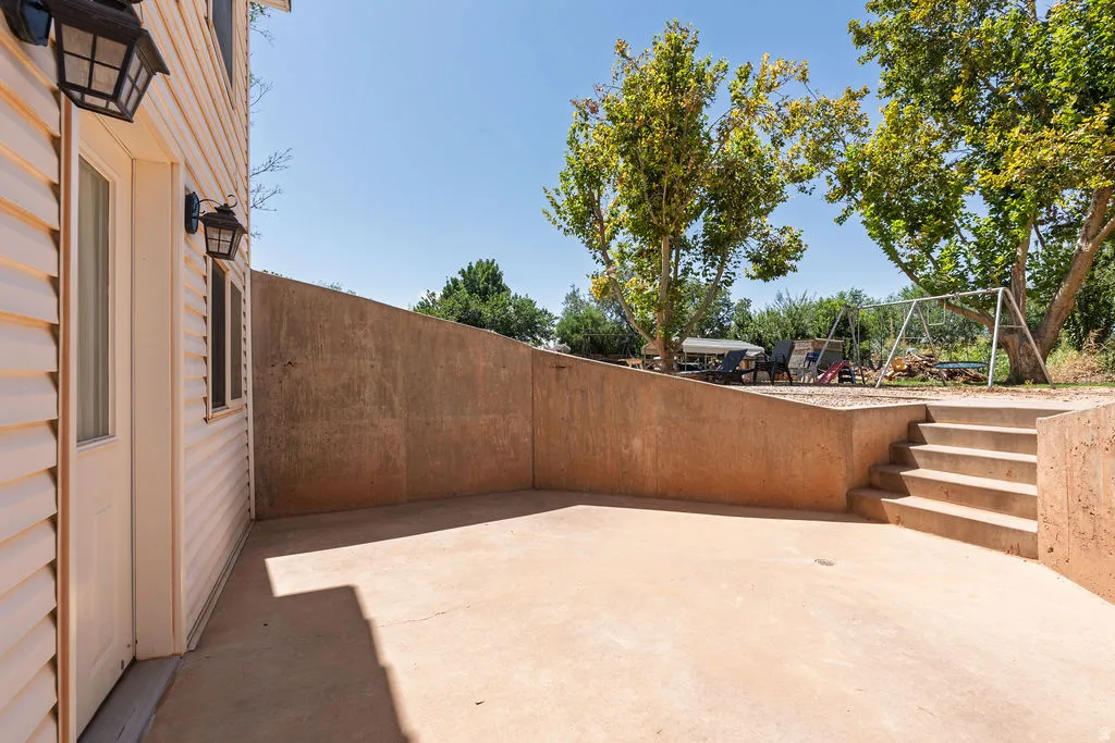 Exterior siding with a side entrance