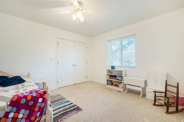 Recessed window featuring blinds