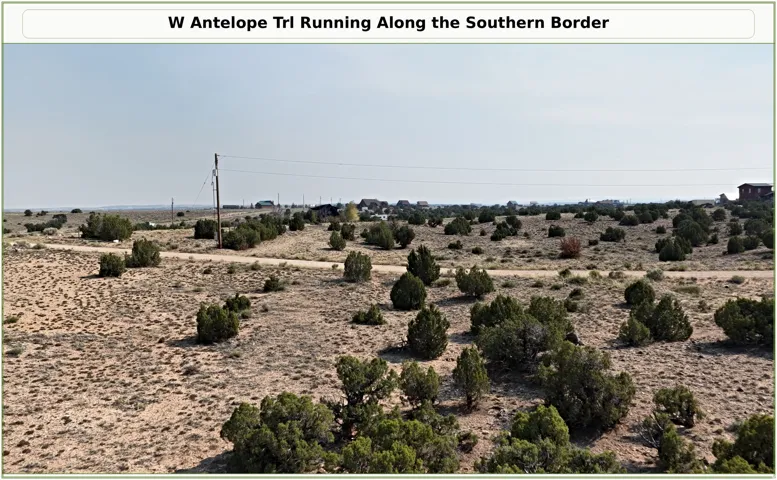 Expansive desert landscape featuring natural vegetation and distant structures