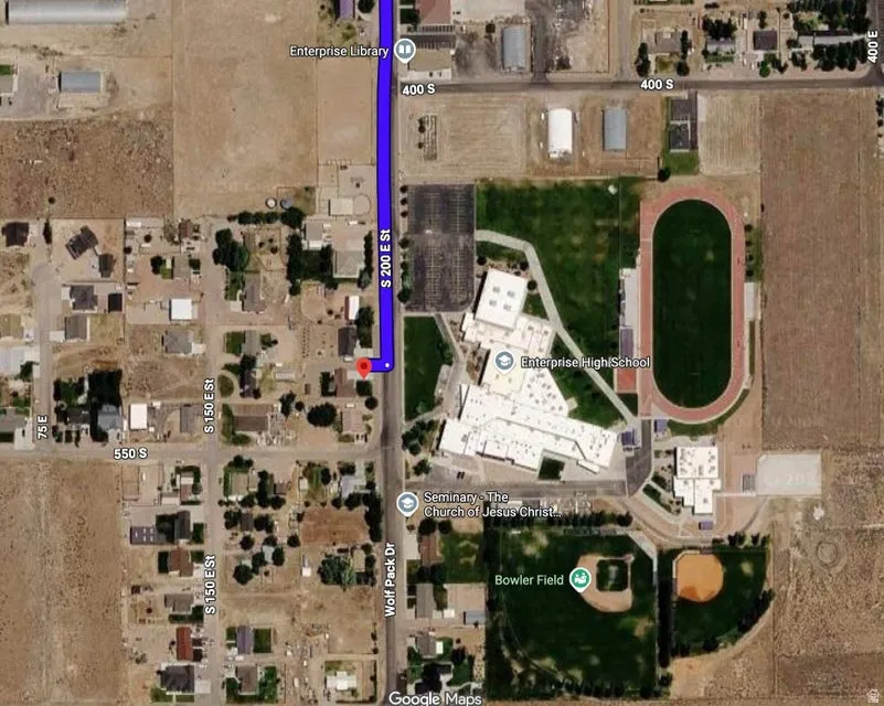 Satellite Map. Depicting the property's location relative to local landmarks and street grid