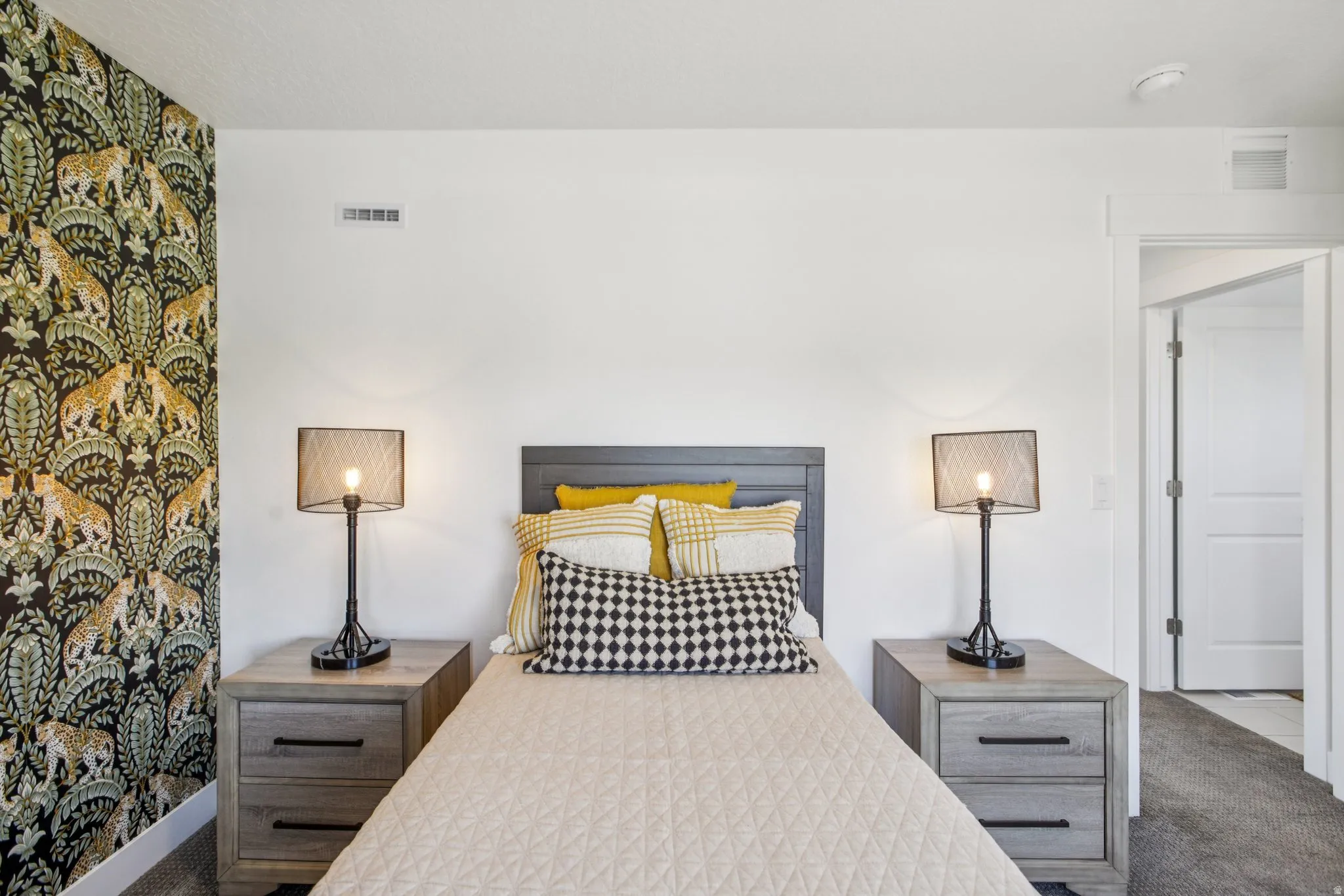 Accent wall featuring a detailed pattern
