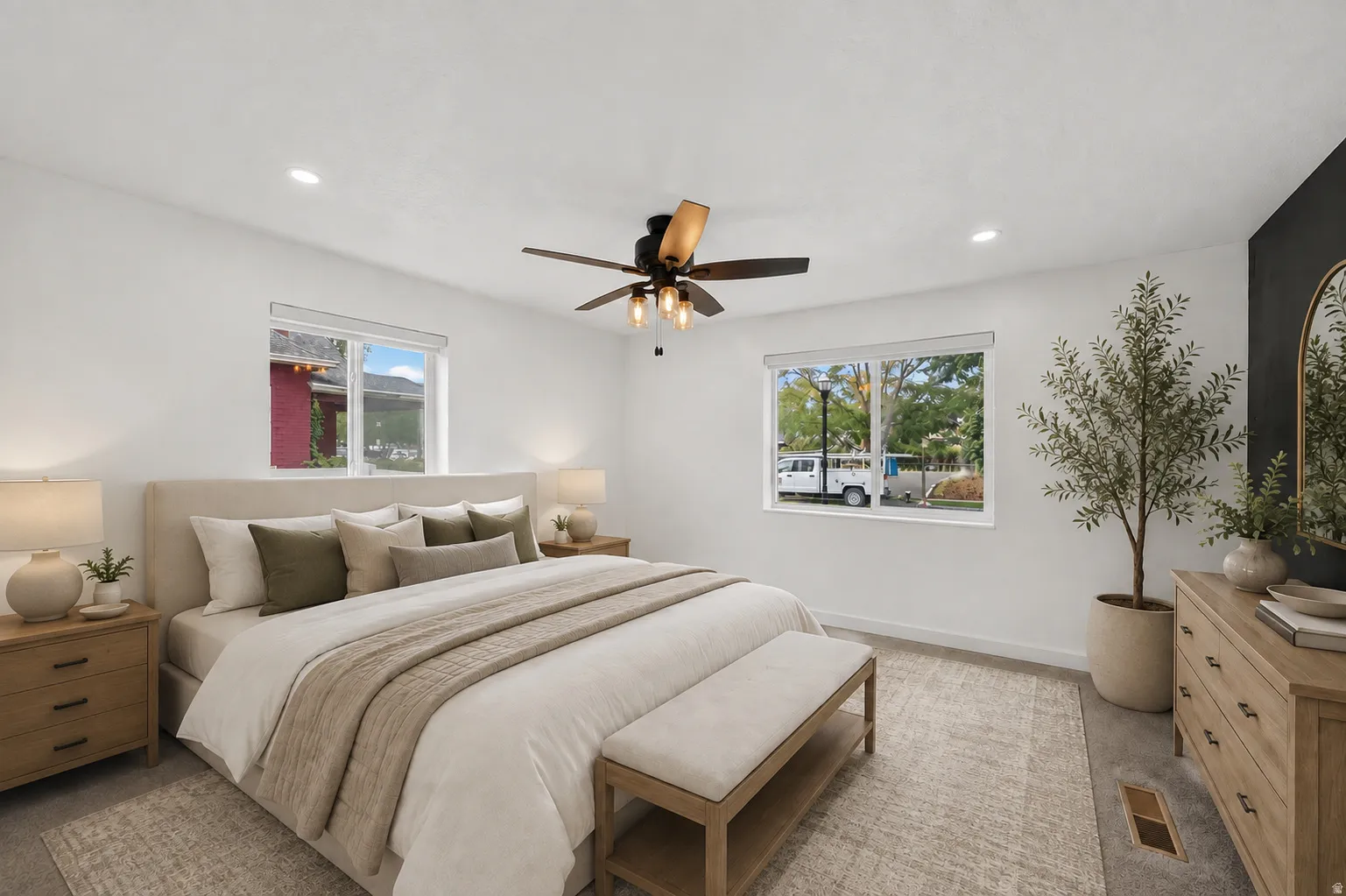 Primary bedroom - - virtually staged