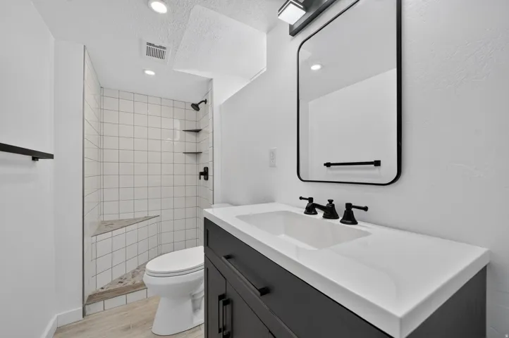 Secondary bathroom - fully updated walk in shower and vanity