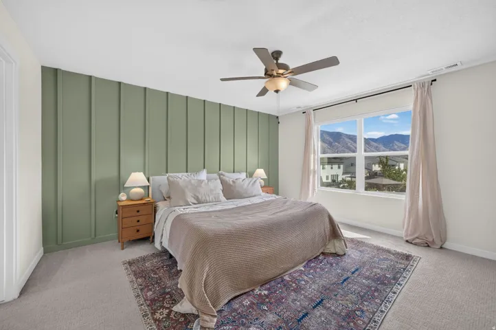Accent wall with vertical paneling