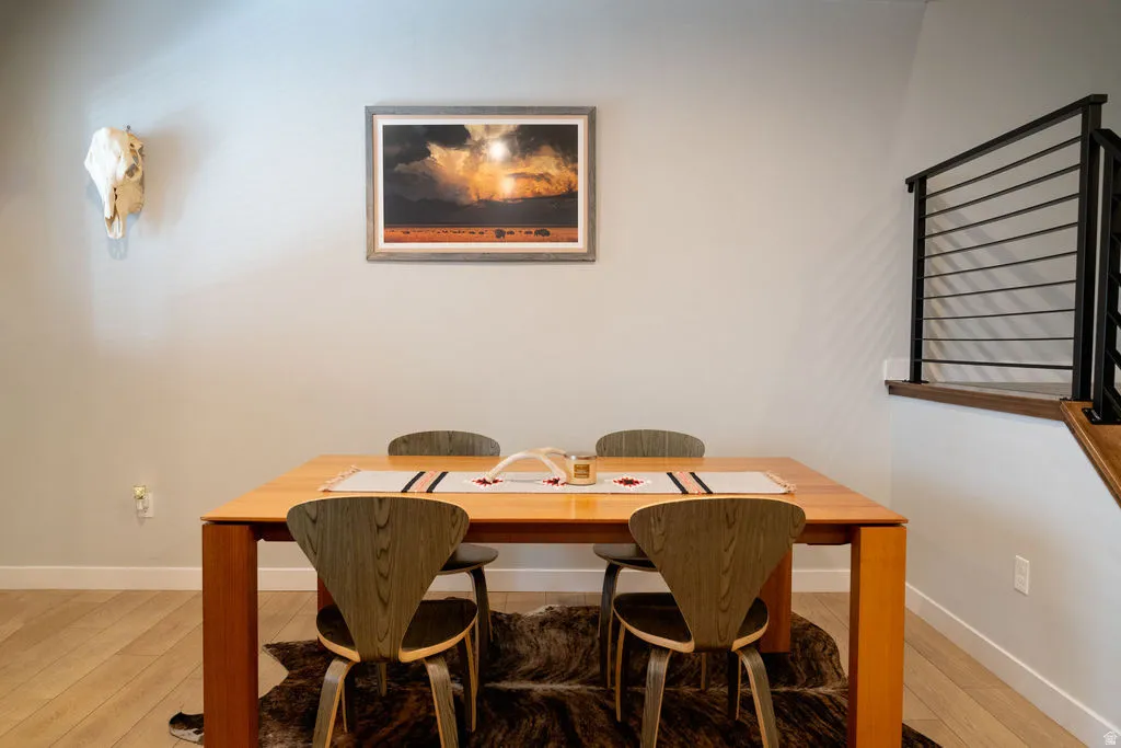 Light-toned wood-finish flooring
