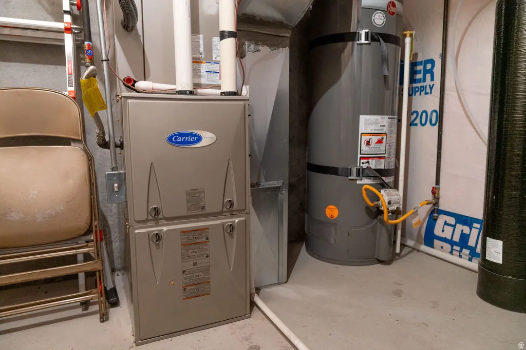 Carrier brand furnace, hot water heater, and water filtration system