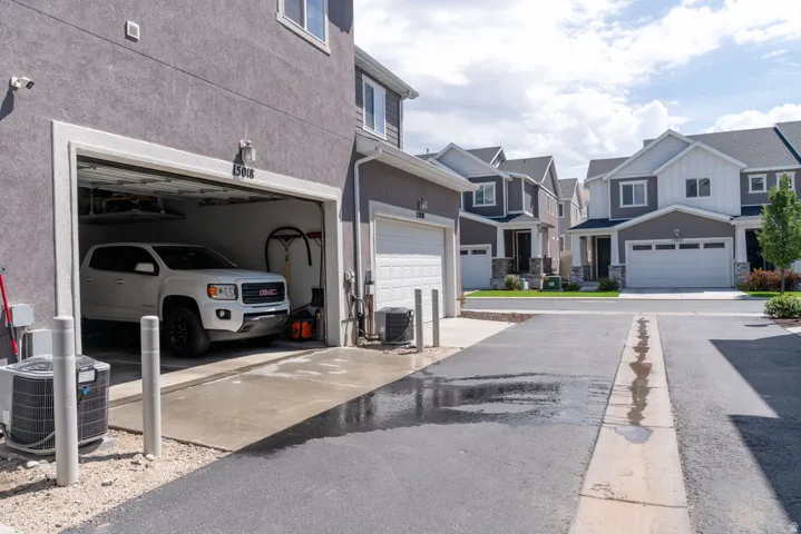 Attached single-car garage with overhead storage
