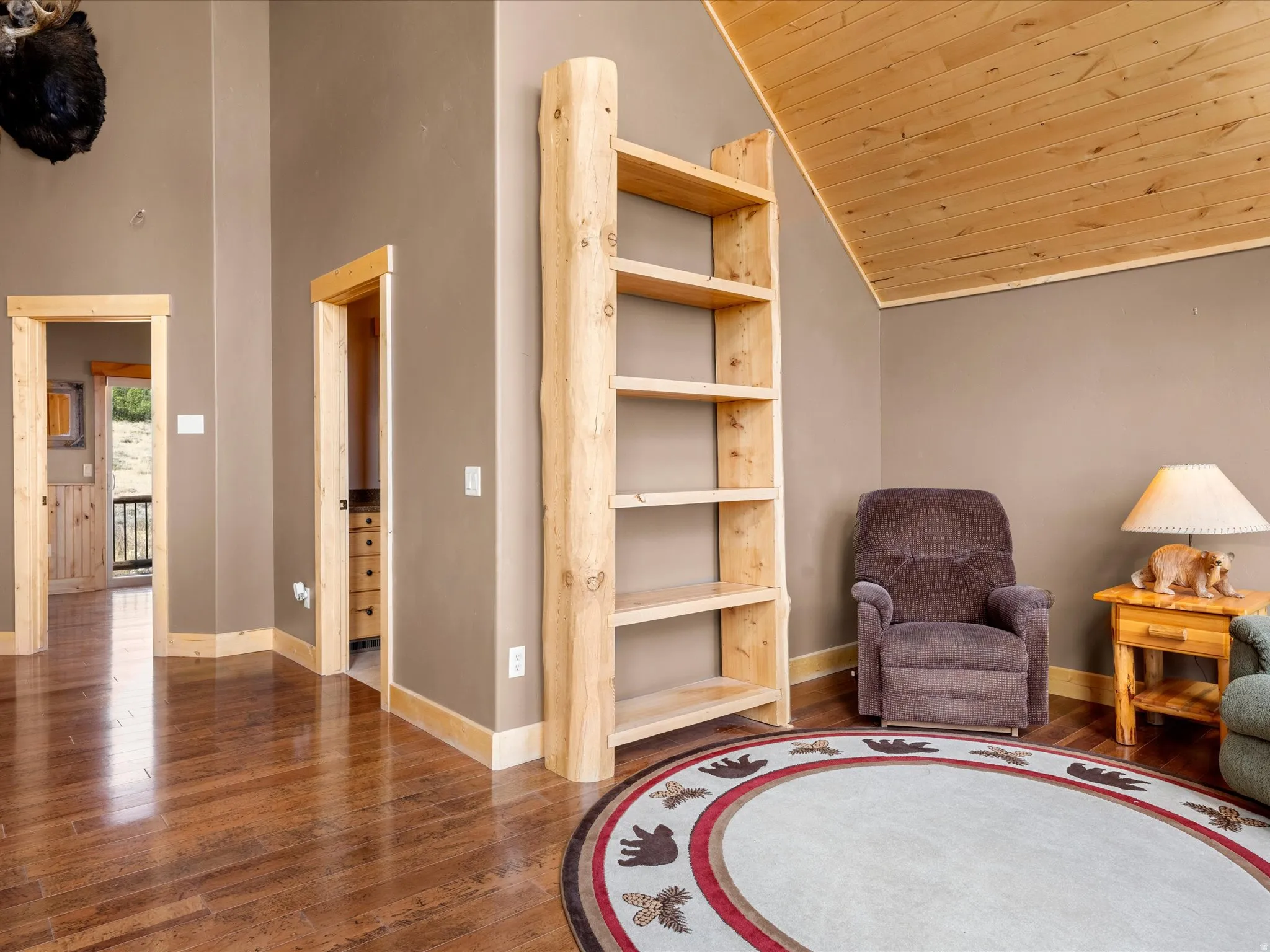 Wood-finish flooring throughout