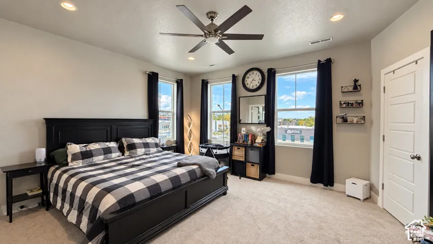 Large primary suite with walk-in closet and primary bathroom