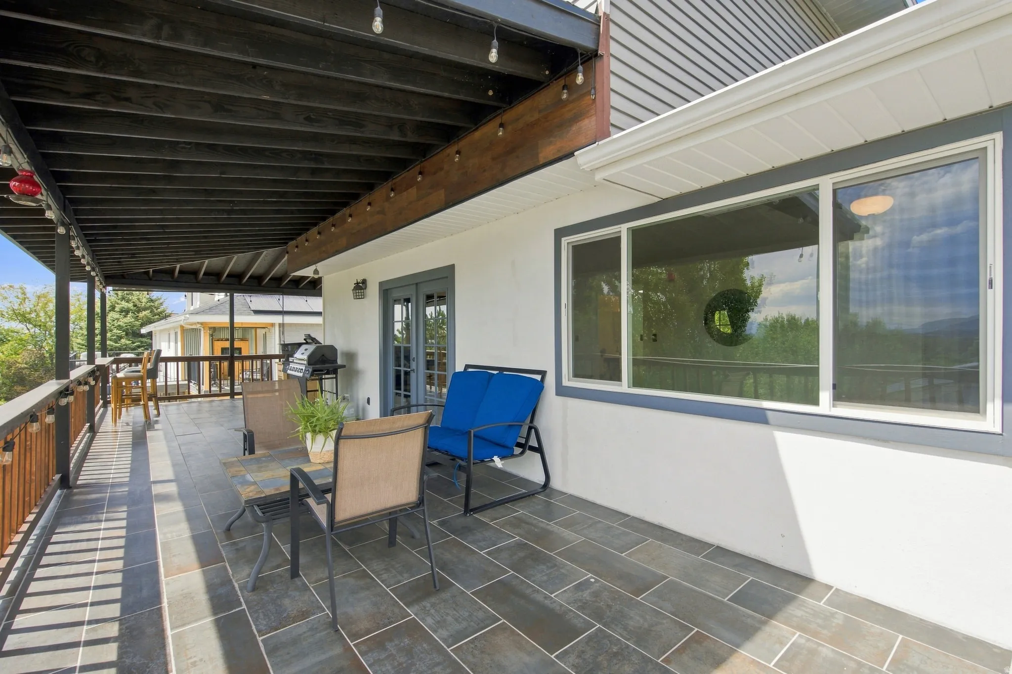 Covered deck with tile