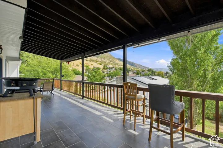 Covered deck with view