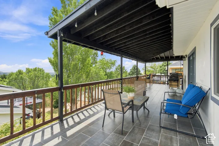 Covered deck with view