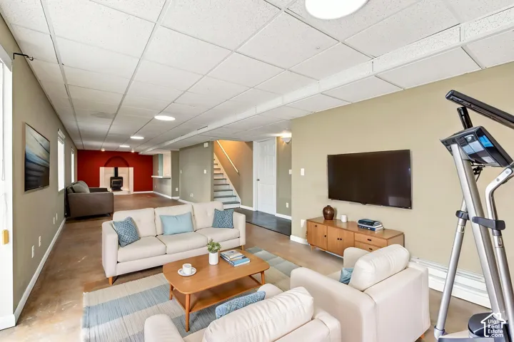 Basement living room Virtually Staged