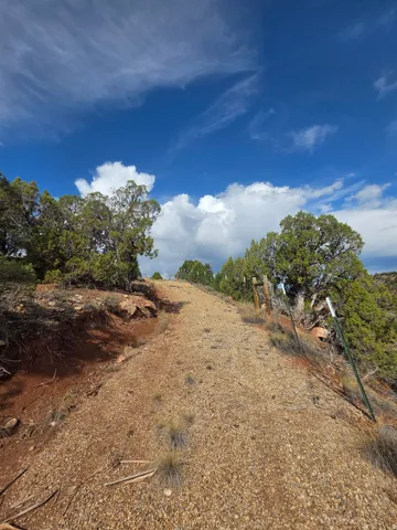 Road curves around to the cabin and back up top!