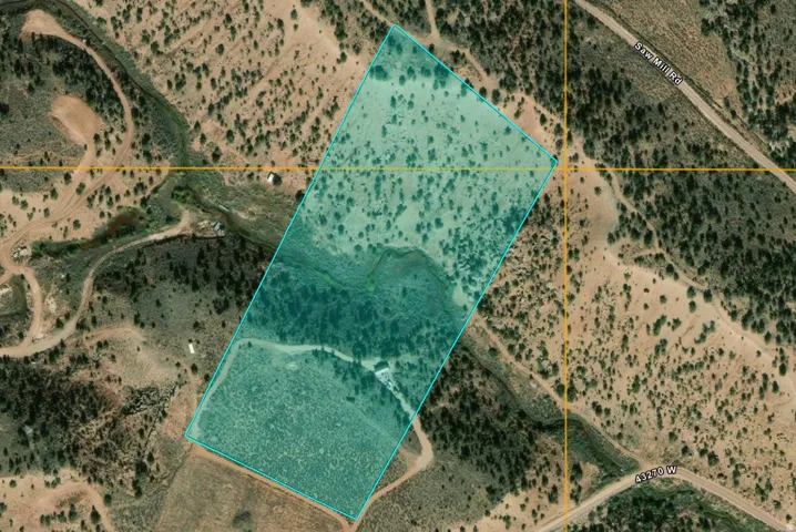 Aerial Map. Displaying approx property boundaries and geographical features of the property