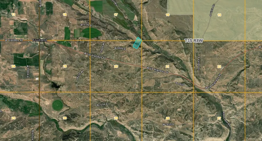 Aerial Map. Displaying approx property boundaries and geographical features of the property