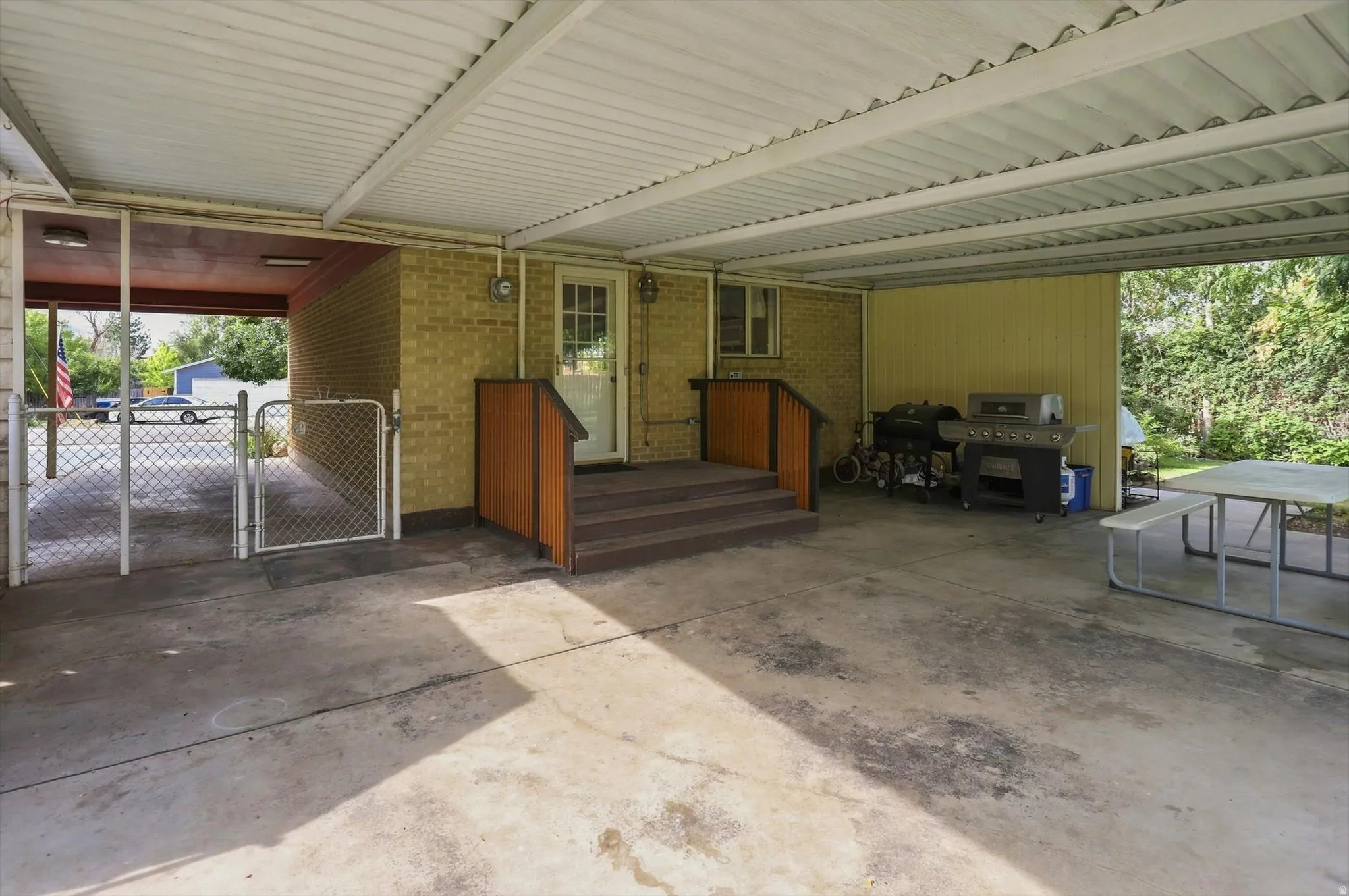 Covered concrete patio