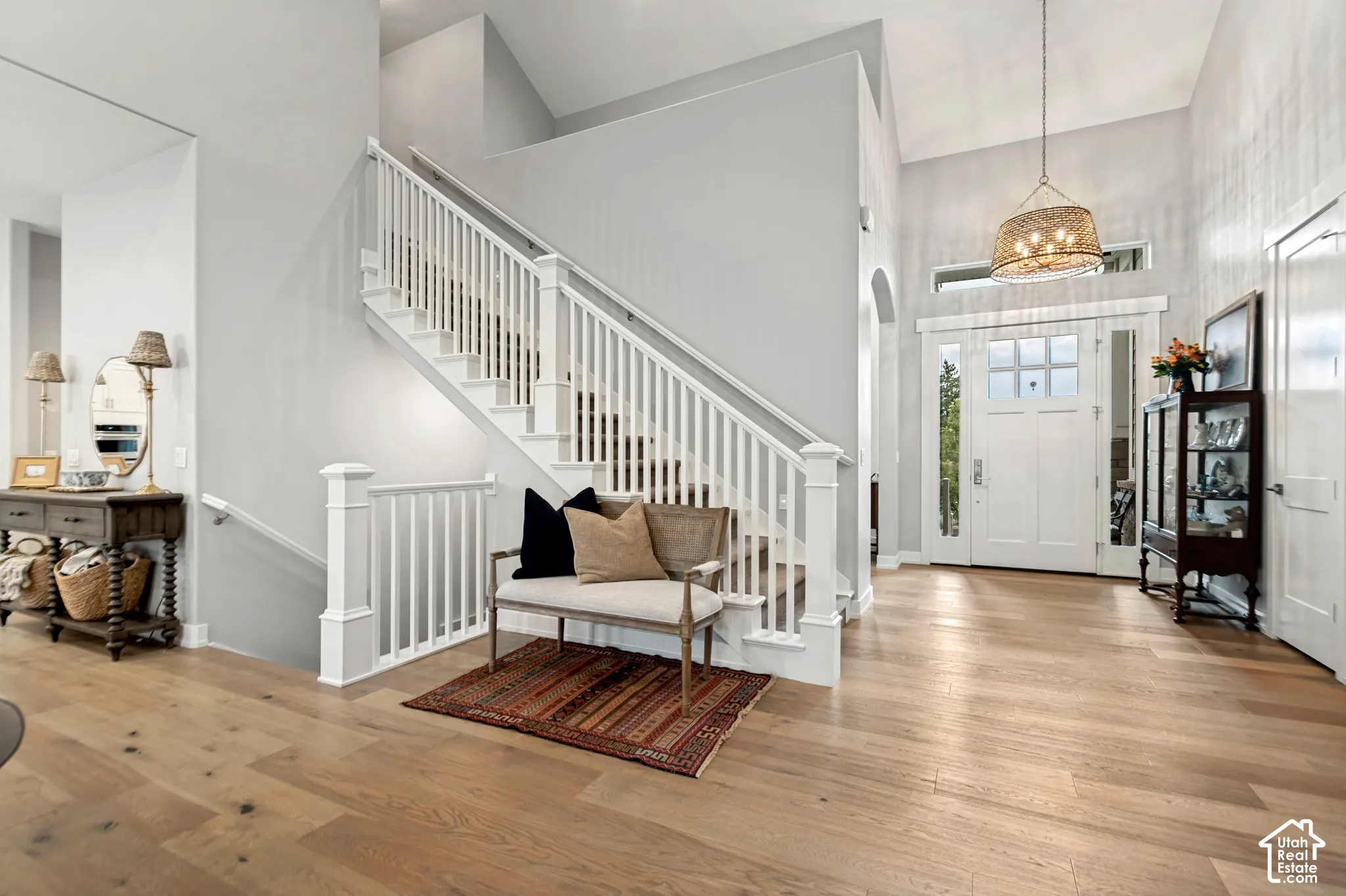 Entry way leading into the Great Room, Kitchen & Dining Area