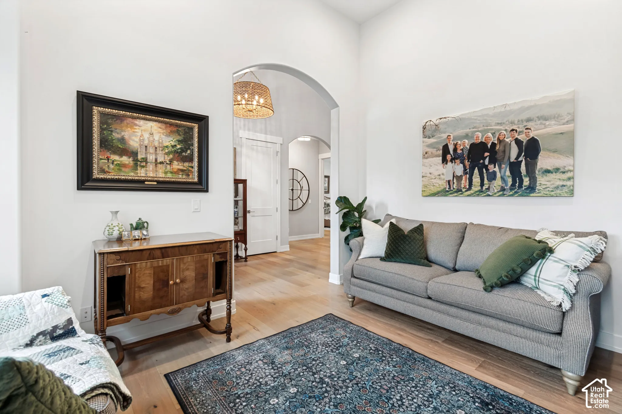 Arched entryway into the Formal Living Room