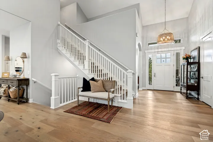 Entry way leading into the Great Room, Kitchen & Dining Area
