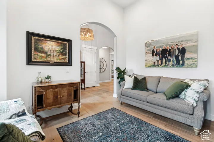 Arched entryway into the Formal Living Room