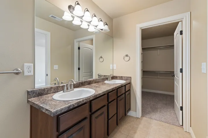 Master Bathroom. Dual Vanity, Full Wall Mirror, Walk-in Closet