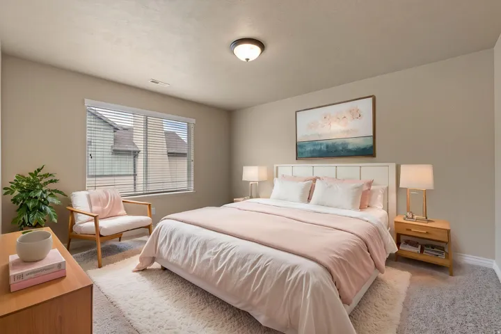 Virtually Staged Master Bedroom.