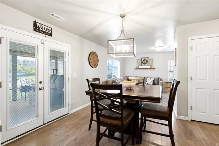 Wood-finish flooring throughout
