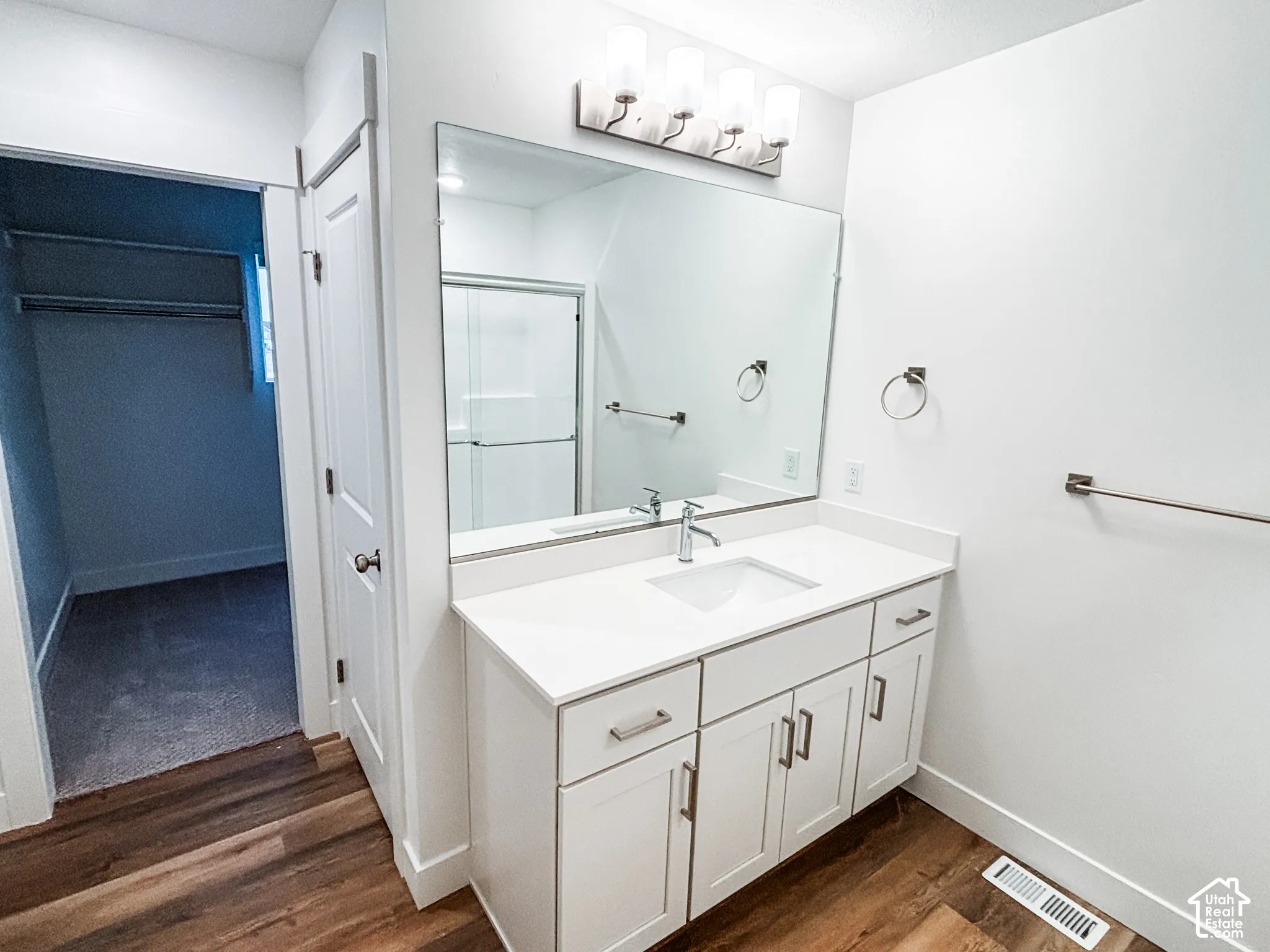 Primary bathroom will have a slightly different layout, with a single vanity sink and a walk-in shower.  Configuration may very slightly