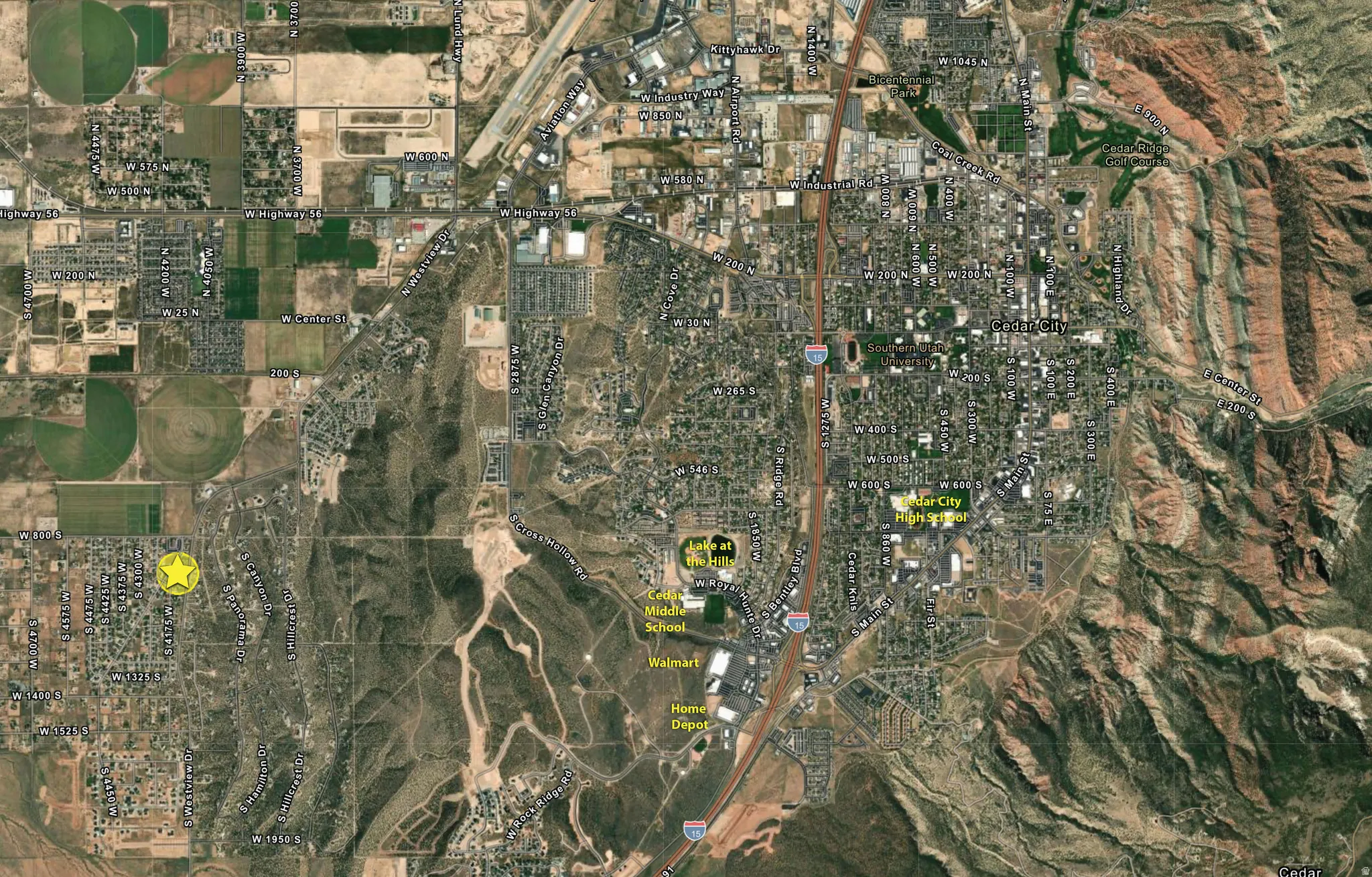 Aerial Map. Indicating the geographic location of the property and surrounding areas