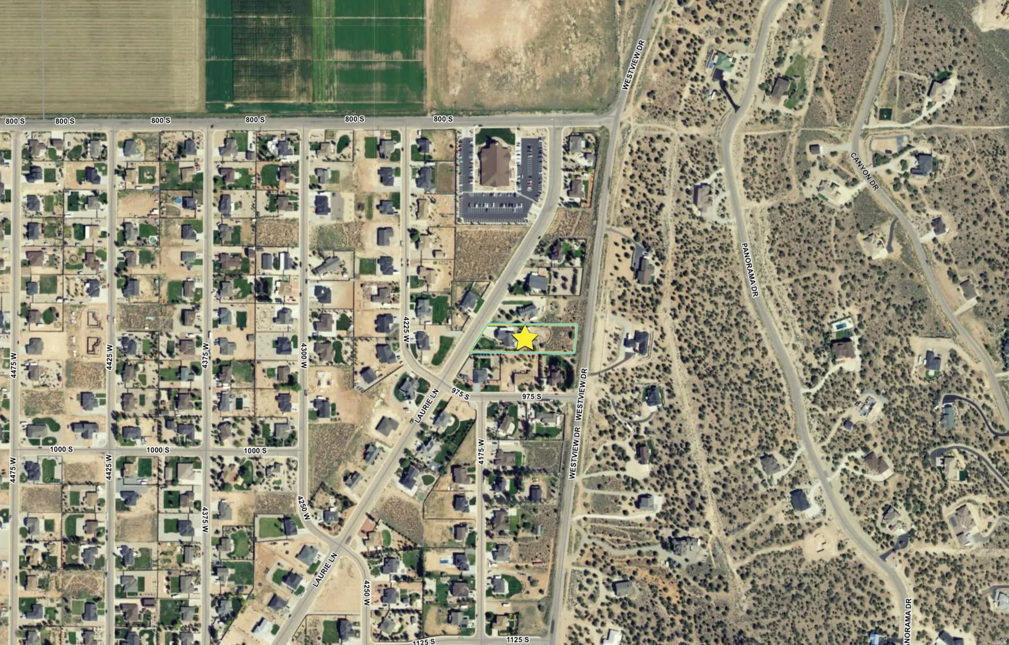 Aerial Map. Displaying the property location within its surrounding environment