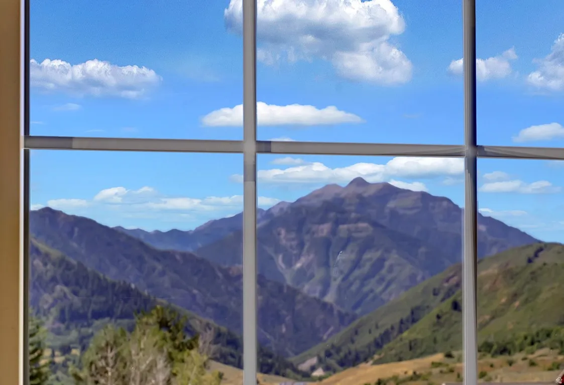 Close-up of the mountain view from living room windows