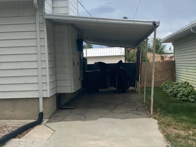 Carport on side of home