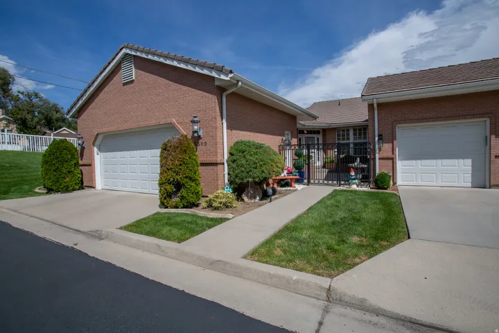 Brick exterior with two garage spaces