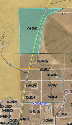 Plat Map. Illustrating property divisions, parcel numbers, and public right-of-way designations within the area of Koosharem