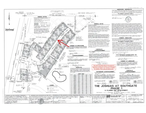 Planned Unit Development Survey. Detailing the property layout, general notes, and ownership acknowledgments for the property