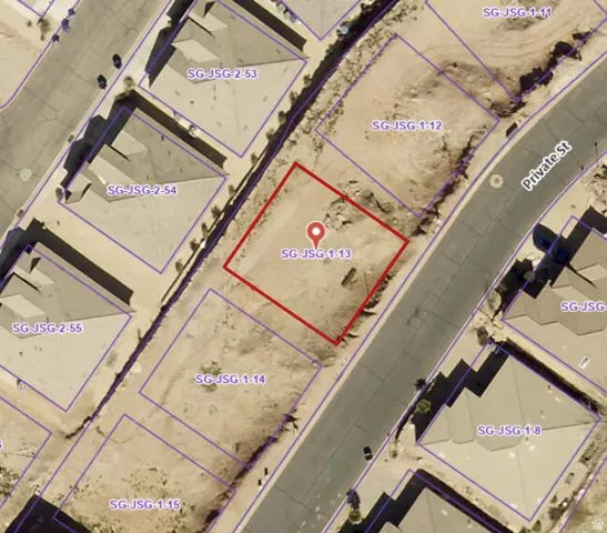 Parcel Map. Illustrating the boundaries and identifiers of the property within a larger area