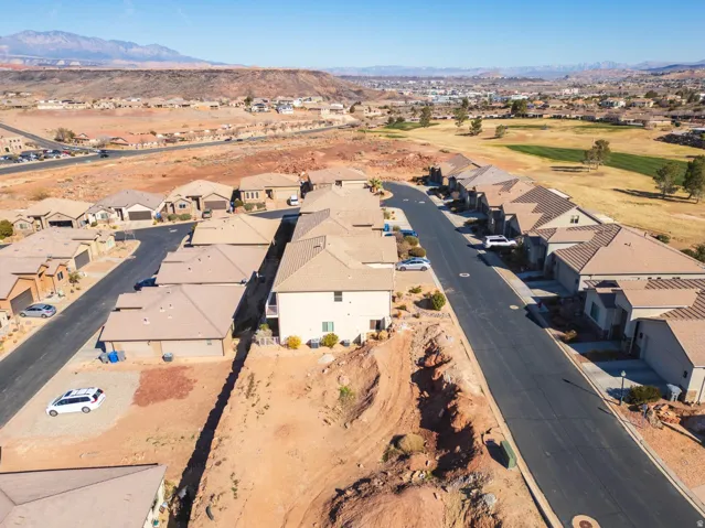 Residential neighborhood with paved streets and uniform housing styles