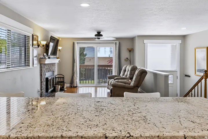 Granite countertop with a polished finish
