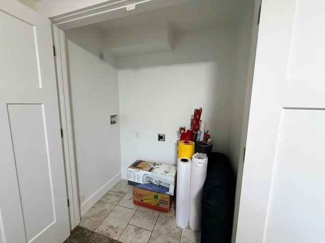 White three-panel interior door