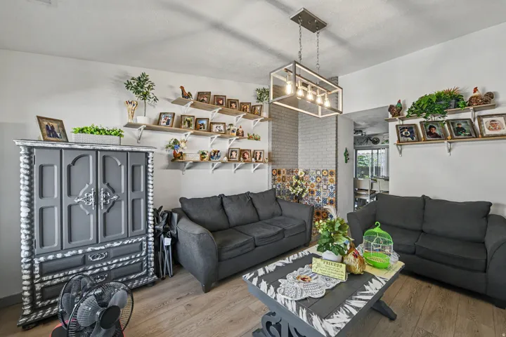 Wood-finish flooring throughout
