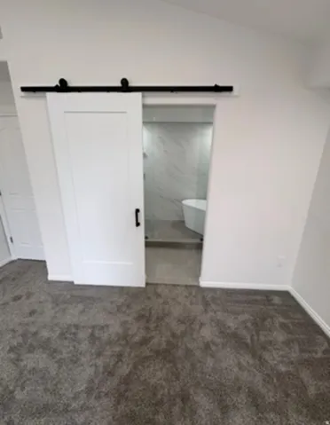 White barn door with matte black hardware