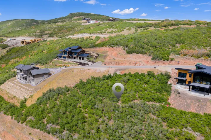 Expansive sloped lot with natural tree coverage