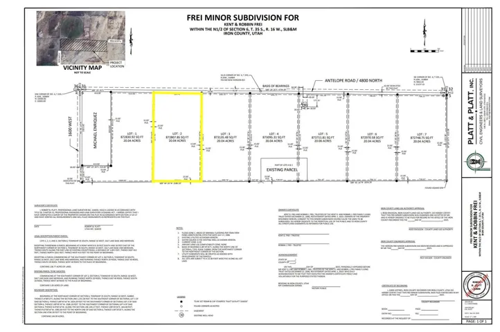 Subdivision Plat, Overview. Illustrating the layout of the property, including parcel divisions and boundary lines