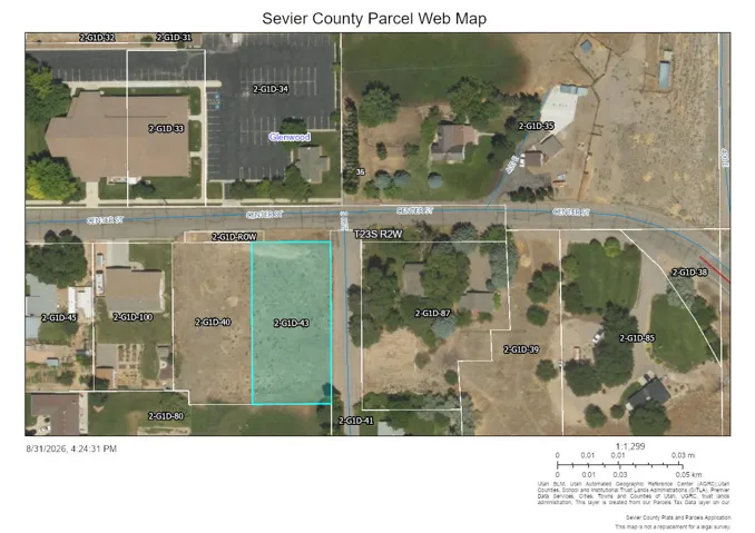 Sevier County Parcel Web Map. Displaying the geographic layout and property divisions of the area