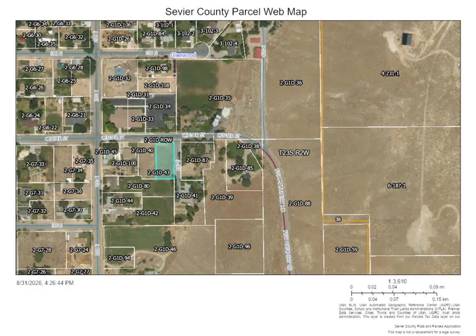 Sevier County Parcel Web Map. Displaying parcel boundaries and identifying the property within the mapped area