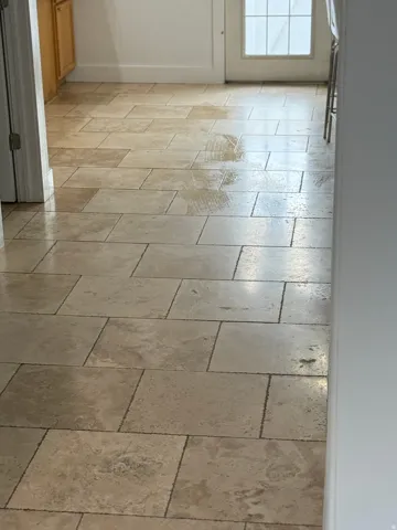 Rectangular tile flooring with varied natural tones