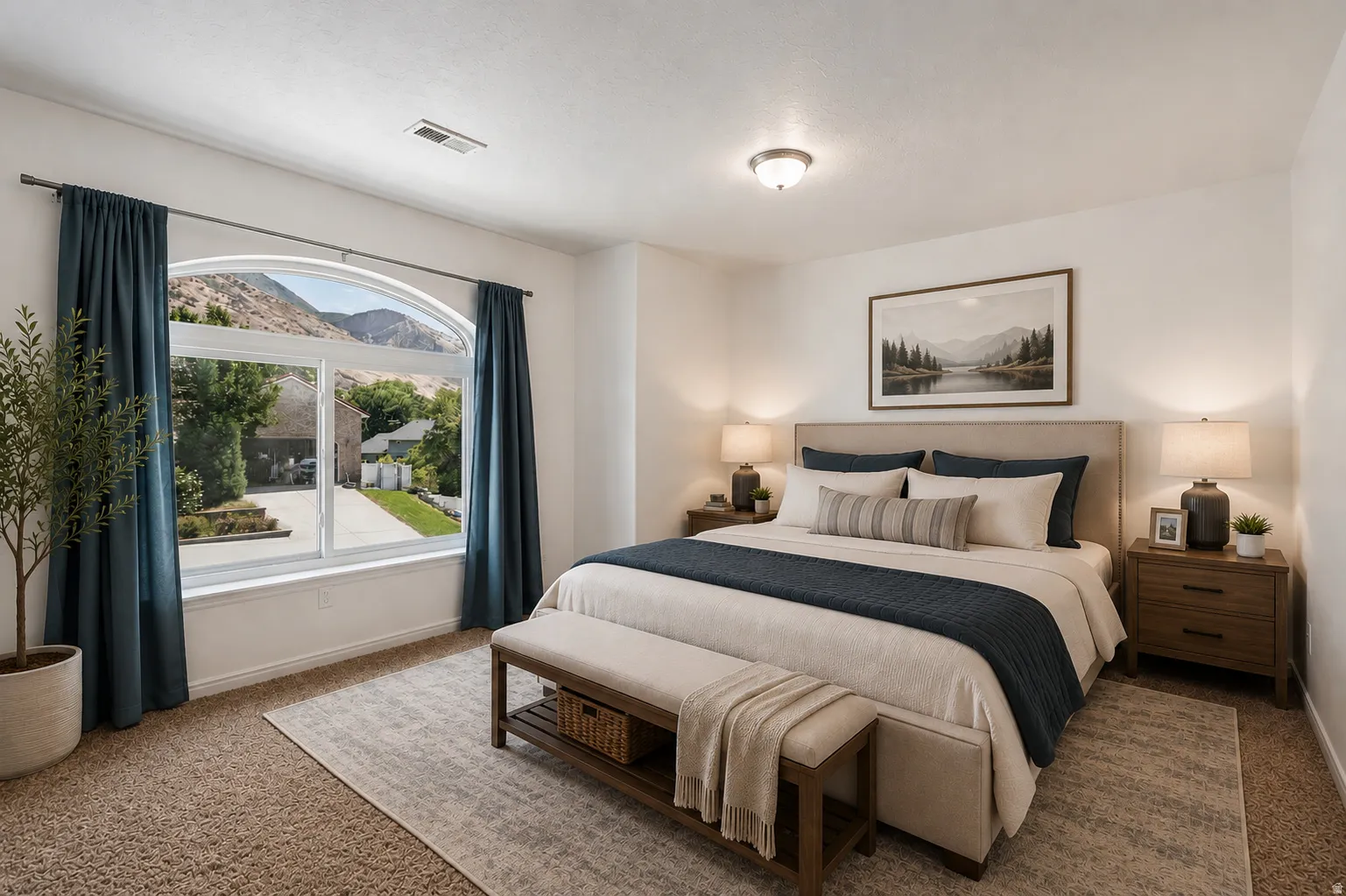 Oversize primary suite bathed in natural light